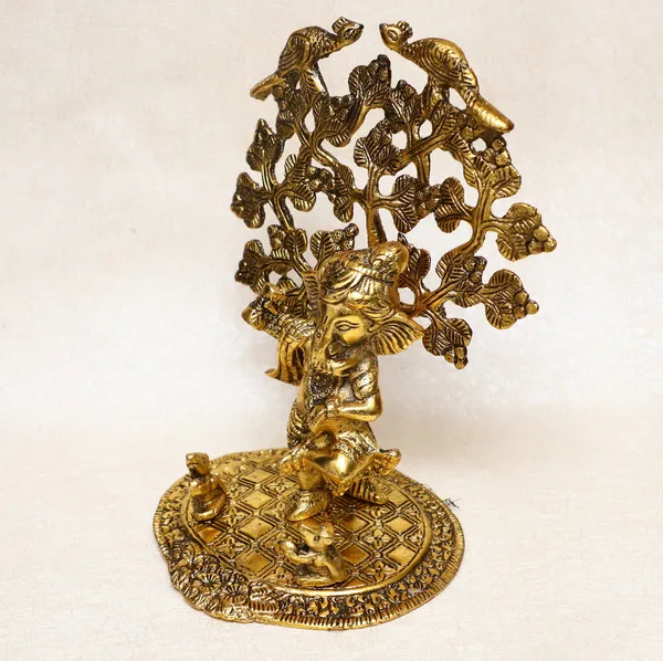 Golden_Metal_Ganesh_Dancing_Statue_Ganpati_Sitting_Under_Tree_Idol_For_Home_Office_And_Gifts_Decorative_Showpiece