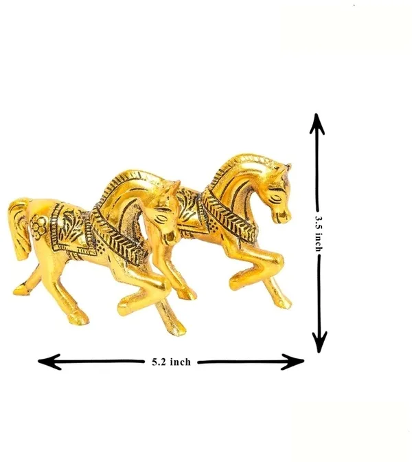 Gold_Metal_Horse_Set_Of_2_Statue_For_Good_Luck_Gift_Item_Home_Decor_Decorative_Showpiece