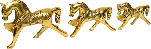 Golden_Metal_Horse_Famiy_Set_Of_3_For_Good_Luck_Home_Decor_Gift_Item_Decorative_Showpiece