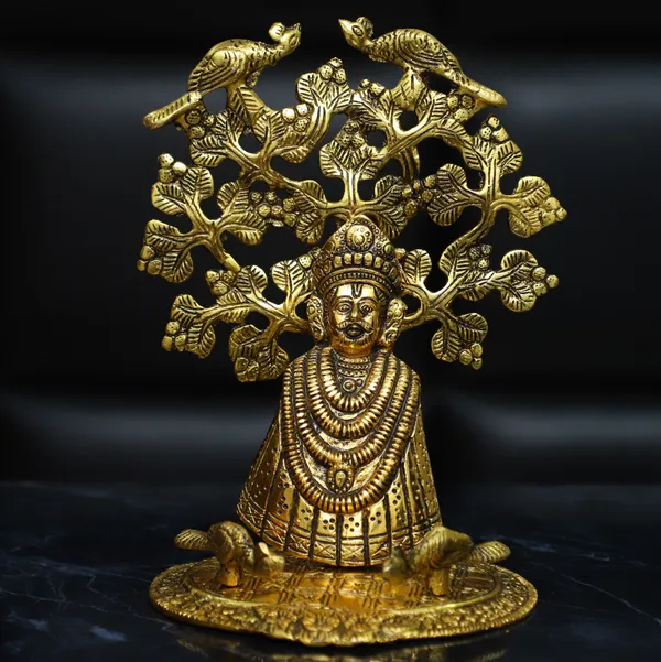 Golden_Metal_Khatu_Shyam_Ji_Murti_Sitting_Under_Tree_Decorative_Showpiece