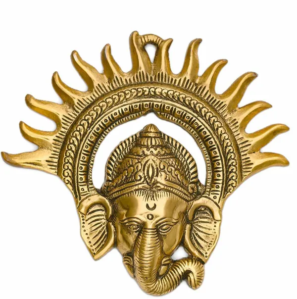 Golden_Metal_Wall_Hanging_Kiran/Suraj_Ganesh_Decorative_Showpiece