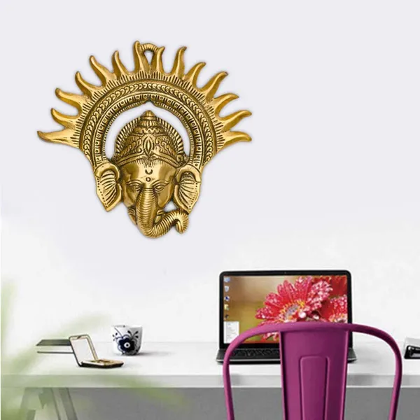 Golden_Metal_Wall_Hanging_Kiran/Suraj_Ganesh_Decorative_Showpiece