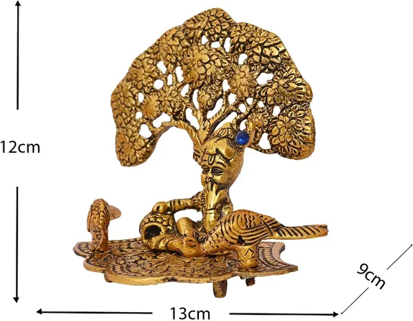 Golden_Metal__Krishna_Sitting_Under_Tree_With_Peacock_And_Diya_Decorative_Showpiece