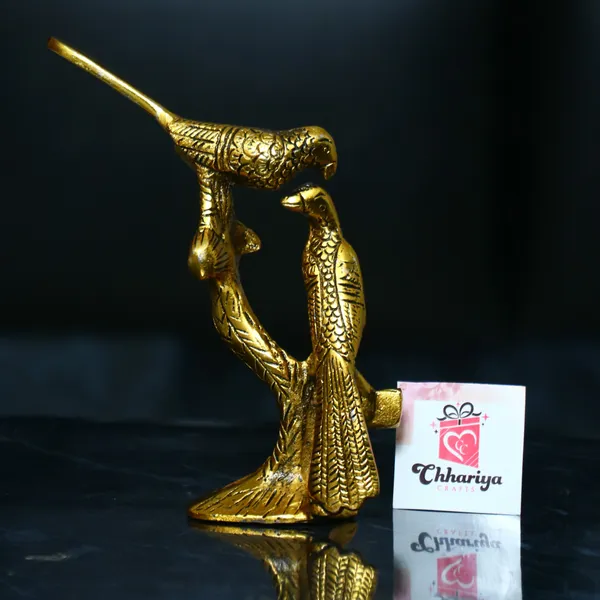 Golden_Metal_Metal_Pair_Of_Love_Birds_Decorative_Showpiece