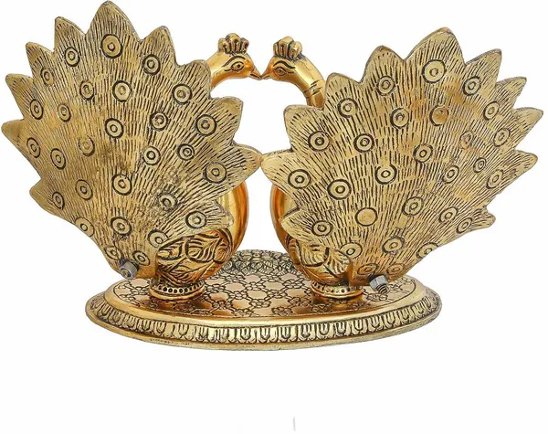 Golden_Metal_Pair_Of_Kissing_Peacock_Metal_Showpiece_Decorative_Showpiece