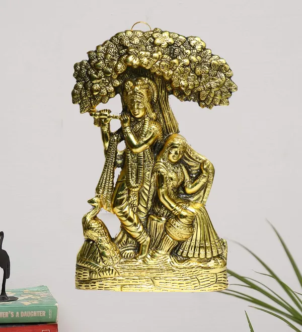 Golden_Metal_Radha_Krishna_Sitting_Under_Tree_With_Peacock_Decorative_Showpiece