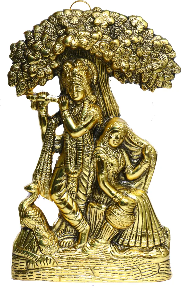 Golden_Metal_Radha_Krishna_Sitting_Under_Tree_With_Peacock_Decorative_Showpiece