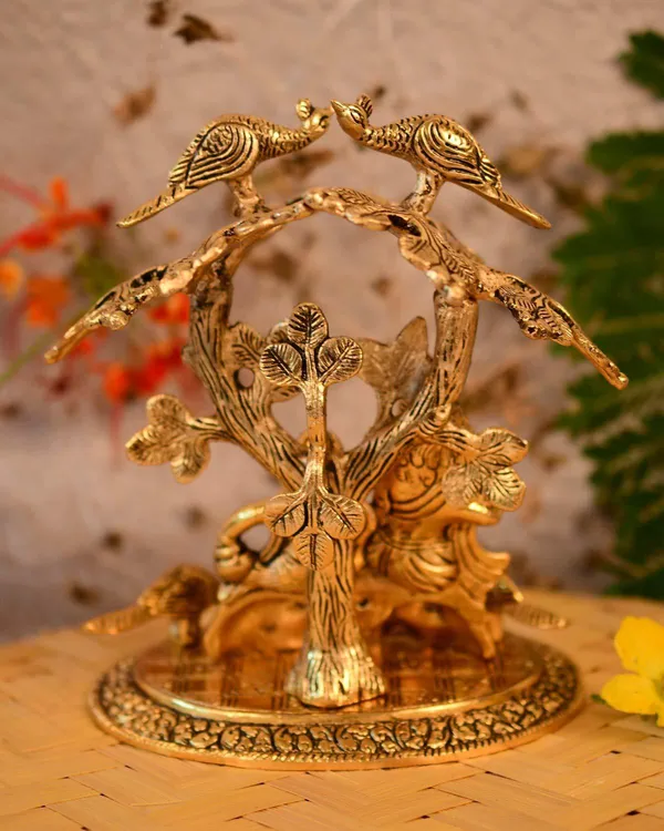 Golden_Metal_Radha_Krishna_Sitting_Under_Tree_Plying_Flute_Decorative_Showpiece