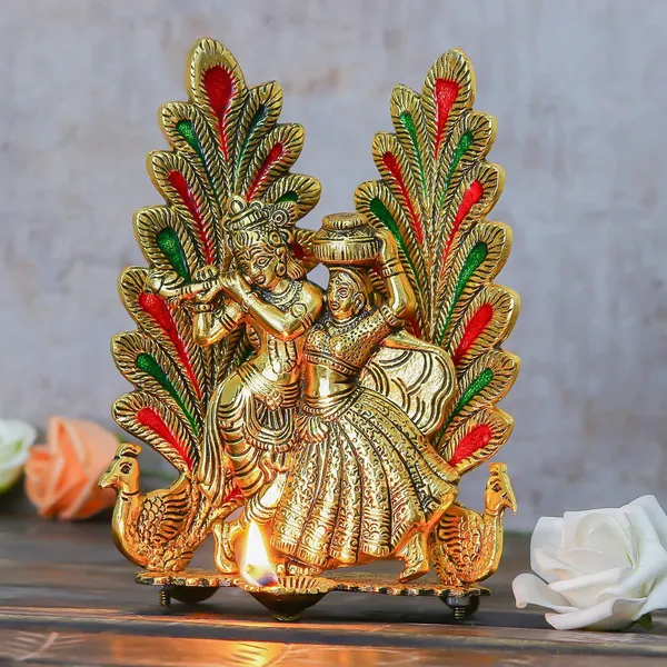 Golden_Metal_Radha_Krishna_Idol_Statue_With_Diya_Peacock_Design_Decorative_Showpiece
