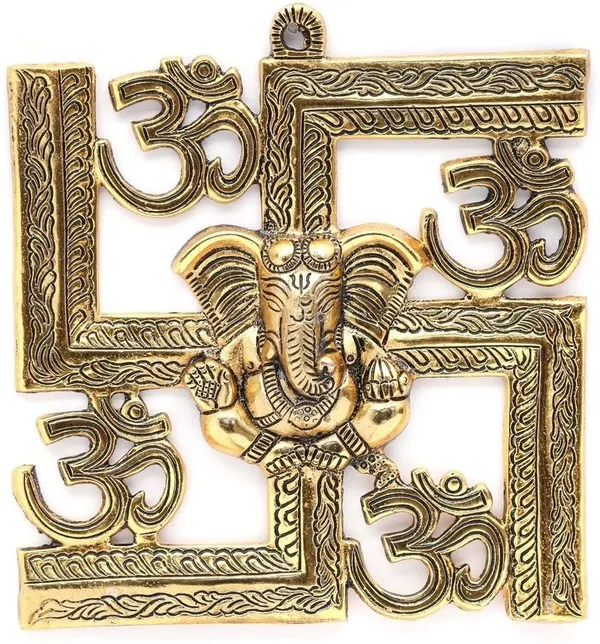 Golden_Metal_Ganesh_Placed_On_Swastik_Idol_Decorative_Showpiece