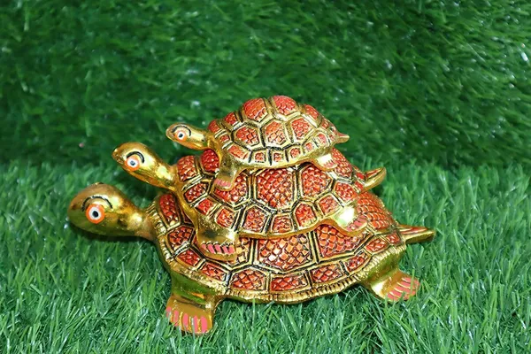 Multicolor_Metal_Feng_Shui_Set_Of_3_Tortoise_On_Plate_For_Good_Luck_Decorative_Showpiece