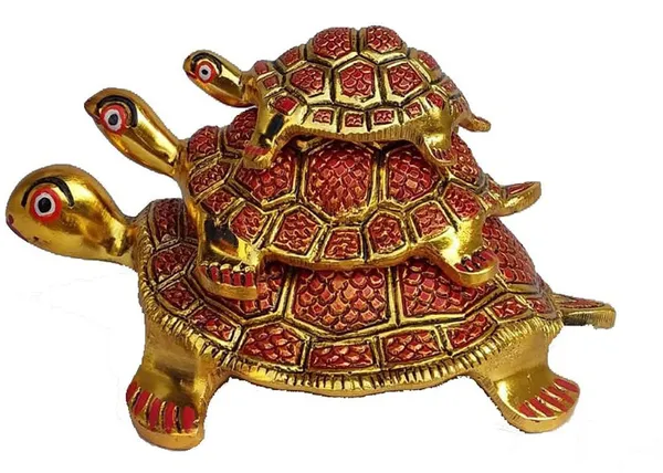 Multicolor_Metal_Feng_Shui_Set_Of_3_Tortoise_On_Plate_For_Good_Luck_Decorative_Showpiece
