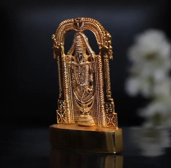 Golden_Metal_Tirupati_Balaji,_Sri_Venkateswara_Idol_For_Home_And_Car_Dashboard_Decorative_Showpiece