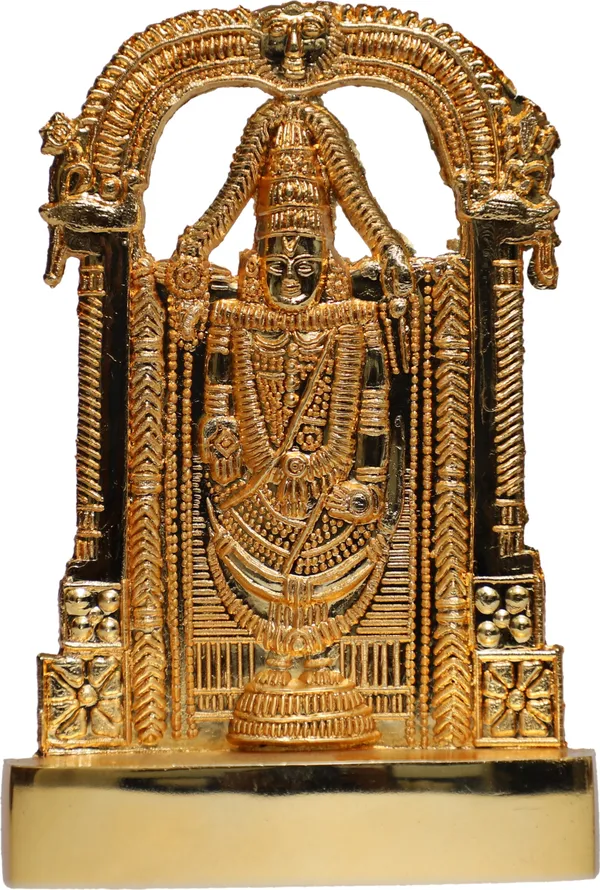 Golden_Metal_Tirupati_Balaji,_Sri_Venkateswara_Idol_For_Home_And_Car_Dashboard_Decorative_Showpiece