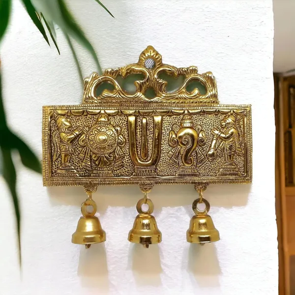 Golden_Metal_Tirupati_Balaji_Shankh_Chakra_Tilak_With_Hanuman_Ji_And_Garud_For_Home_&_Office_Decorative_Showpiece