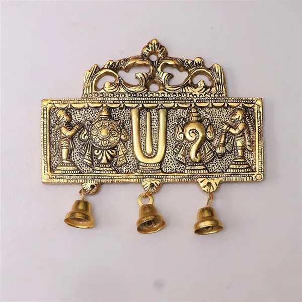 Golden_Metal_Tirupati_Balaji_Shankh_Chakra_Tilak_With_Hanuman_Ji_And_Garud_For_Home_&_Office_Decorative_Showpiece