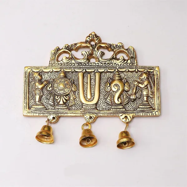 Golden_Metal_Tirupati_Balaji_Shankh_Chakra_Tilak_With_Hanuman_Ji_And_Garud_For_Home_&_Office_Decorative_Showpiece