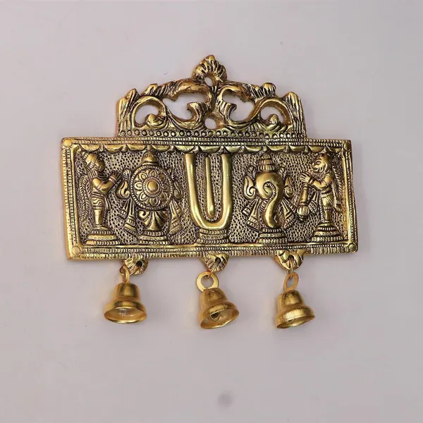 Golden_Metal_Tirupati_Balaji_Shankh_Chakra_Tilak_With_Hanuman_Ji_And_Garud_For_Home_&_Office_Decorative_Showpiece