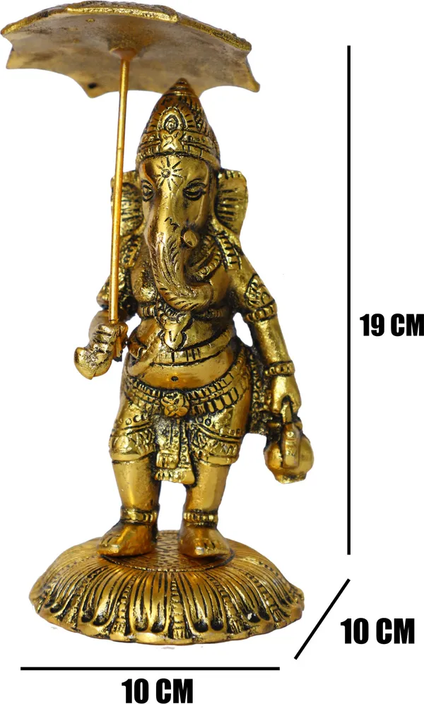 Golden_Metal_Ganesh_Idol_With_Kuber_Diya_For_Home_And_Office_Decorative_Showpiece