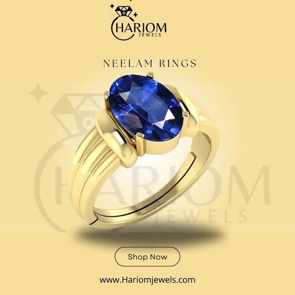 Neelam_Blue_Sapphire_Gold_Created_Plated_Panchdhatu_Adjustable_Neelam_Ring_For_Men_&_Women_From_4.25_Ratti_to_20.25_Ratti