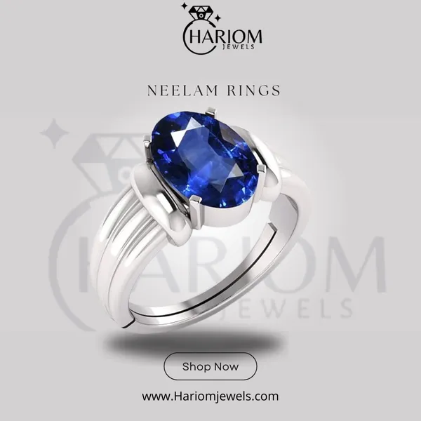 Neelam_Blue_Sapphire_Created_Gold_Plated_Panchdhatu_Adjustable_Neelam_Ring_For_Men_&_Women_From_4.25_Ratti_to_20.25_Ratti