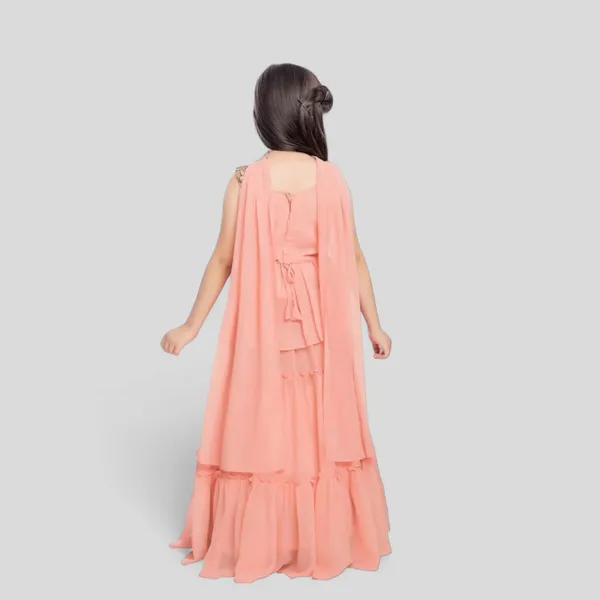Peach_Sequins_And_Thread_Work_Partywear_Lehenga_Choli_For_Girls