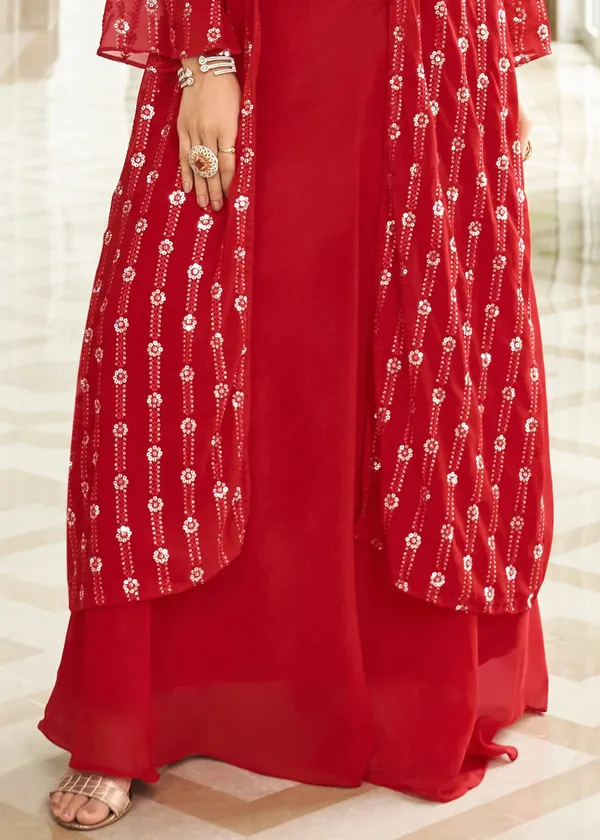 Red_Crop_Top_&_Lehanga_Set_With_Shrug