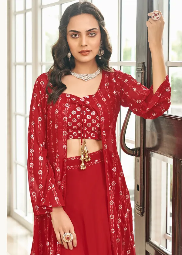 Red_Crop_Top_&_Lehanga_Set_With_Shrug