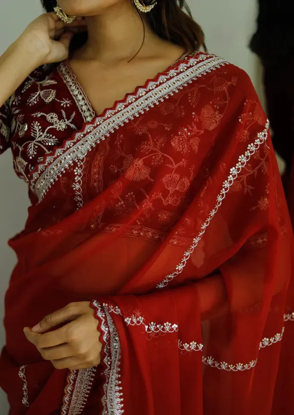 Red_Cherry_Red_Khadi_Organza_Embroidered_Saree_For_Women