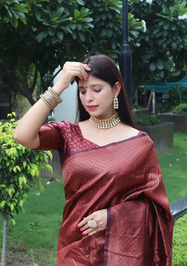 Maroon_Kanjivaram_Silk_Saree_For_Women