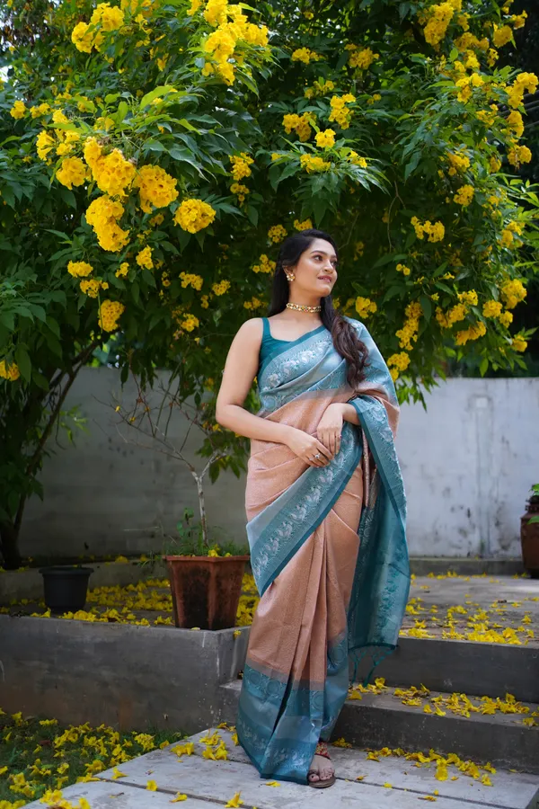 Peach_Kanjivaram_Silk_Saree_For_Women