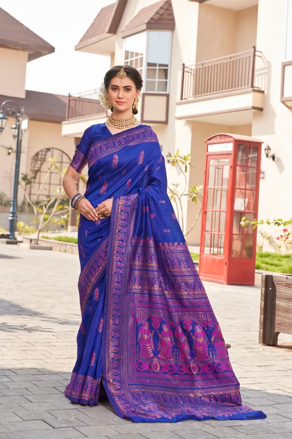 Blue_Pure_Banarasi_Saree_For_Women