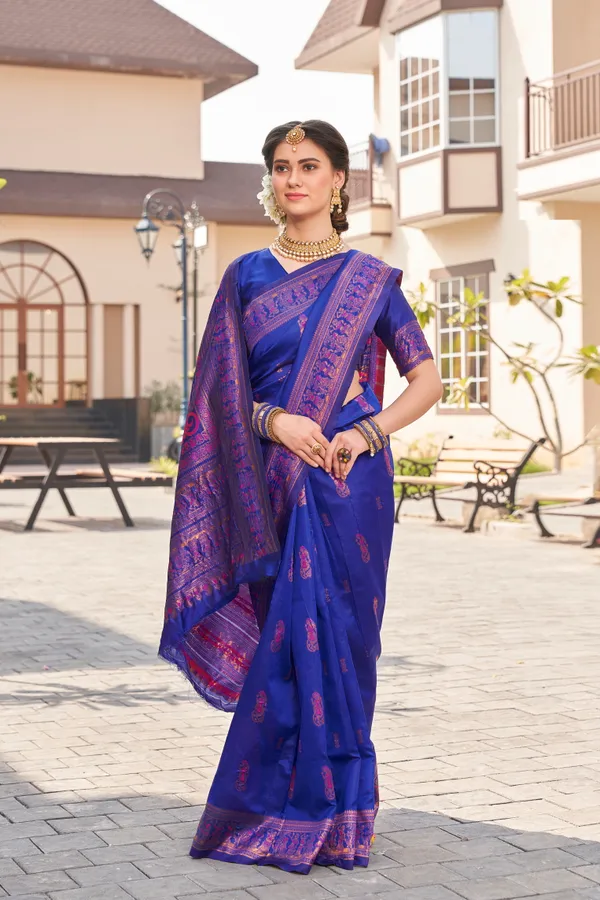 Blue_Pure_Banarasi_Saree_For_Women