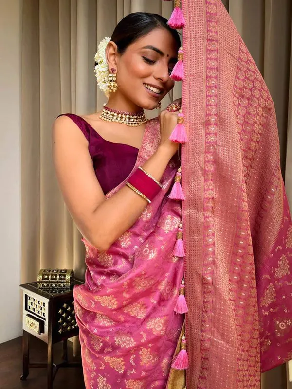 Pink_Pure_Banarasi_Saree_For_Women