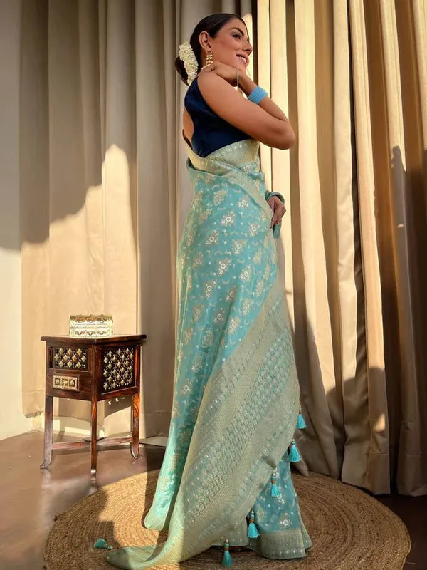 Blue_Pure_Banarasi_Saree_For_Women