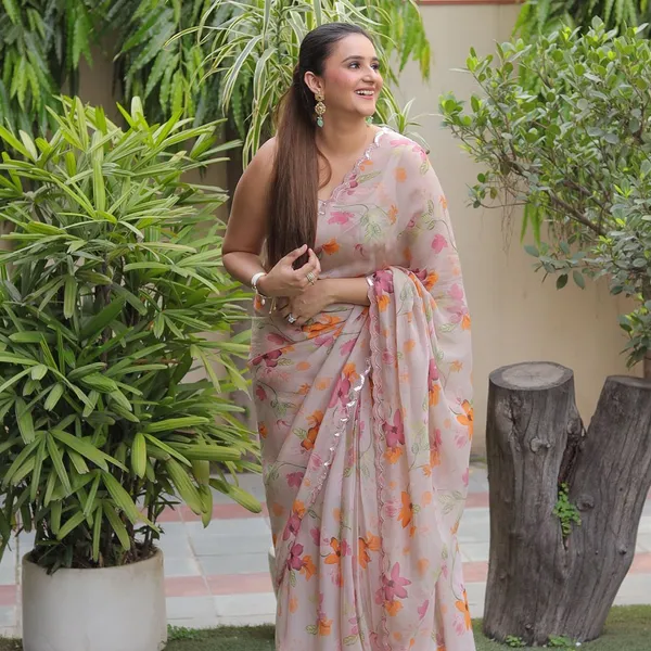 Aria_Beige_Floral_Printed_Organza_Saree_For_Women
