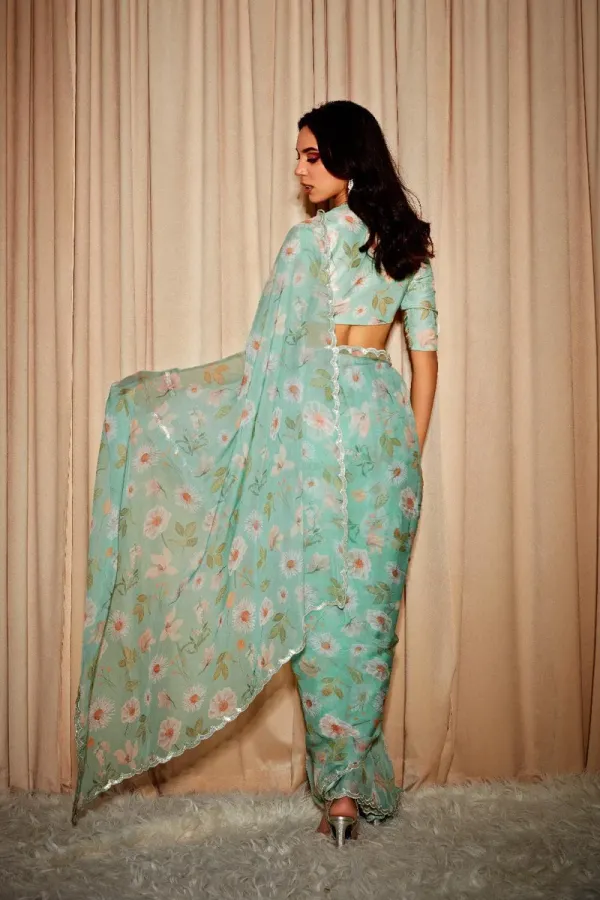 Ava_Green_Floral_Printed_Organza_Saree_For_Women