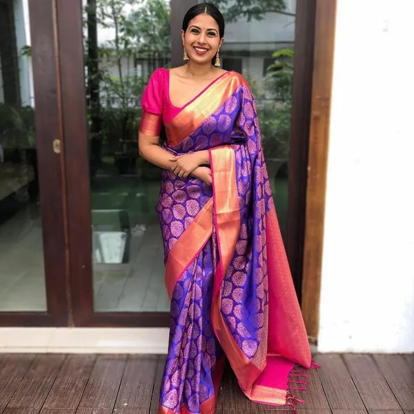 Blue_Embellished_Banarasi_Jacquard_Saree_(Blue)_For_Women