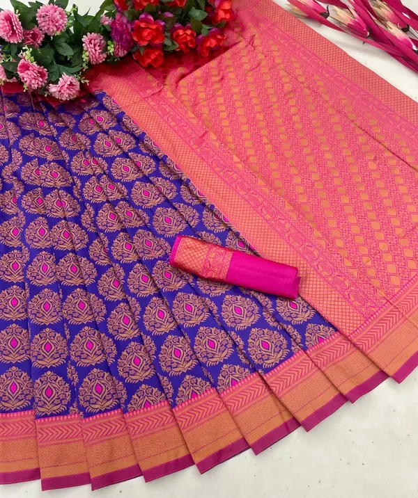 Blue_Embellished_Banarasi_Jacquard_Saree_(Blue)_For_Women