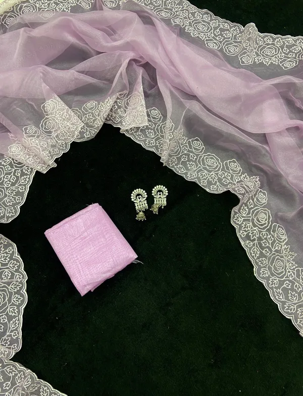 Purple_Khadi_Organza_Embroidered_Saree_For_Women