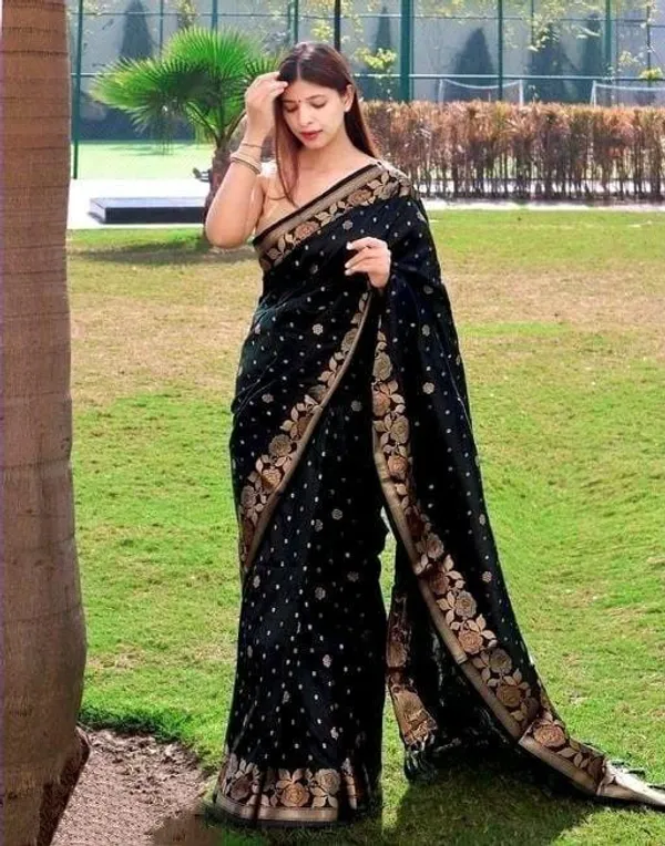 Black_Embellished_Banarasi_Jacquard_Saree_(Black)_For_Women