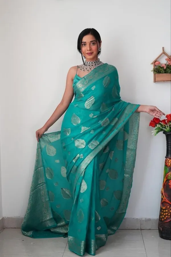 Teal_1-Minute_Ready_To_Wear_Saree_For_Women