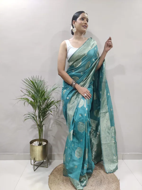Teal_1-Minute_Ready_To_Wear_Saree_For_Women
