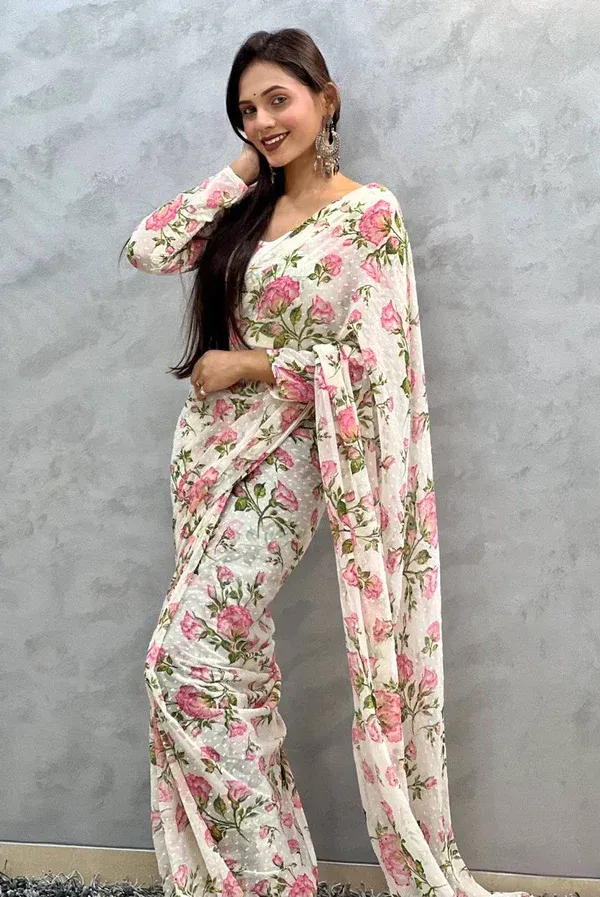 White_1-Minute_Ready_To_Wear_Georgette_Saree_For_Women