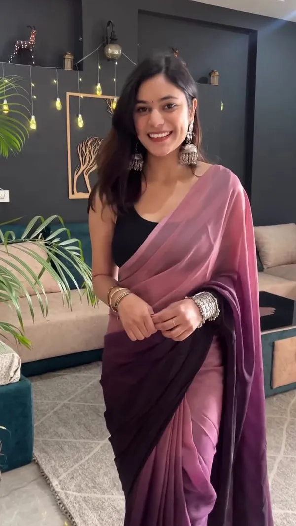 Purple_Trendy_1-Minute_Ready_To_Wear_Georgette_Saree_For_Women