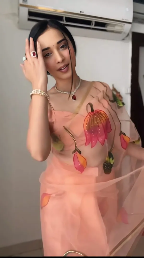 Peach_1-Minute_Ready_To_Wear_Organza_Saree_For_Women