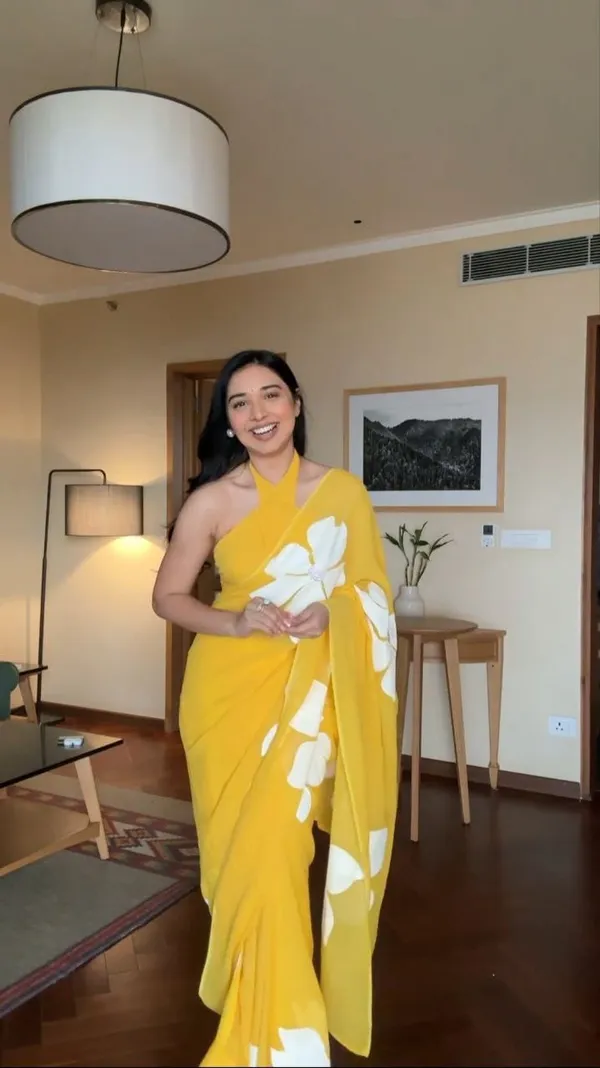 Yellow_1-Minute_Ready_To_Wear_Georgette_Saree_For_Women