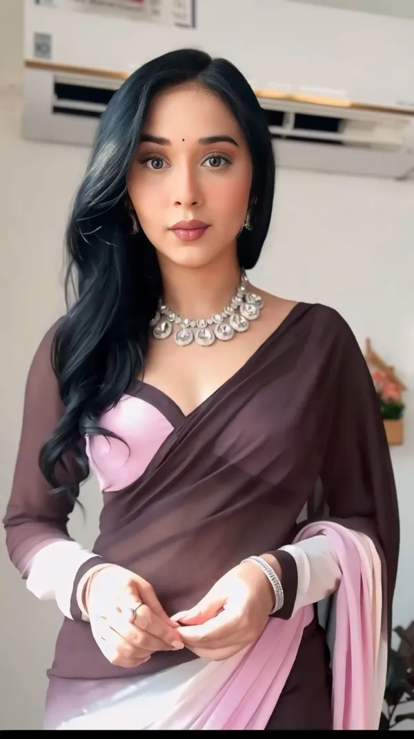 Coffee_1-Minute_Ready_To_Wear_Georgette_Saree_For_Women