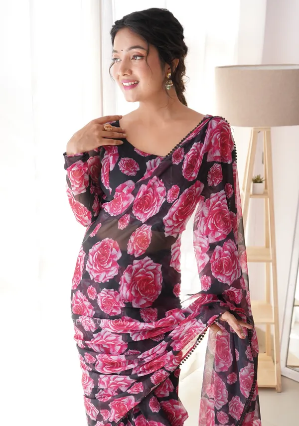 Black_1-Minute_Ready_To_Wear_Georgette_Saree_For_Women