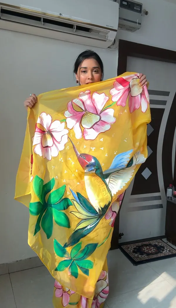 Yellow_Floral_Printed_1-Minute_Ready_To_Wear_Georgette_Saree_For_Women